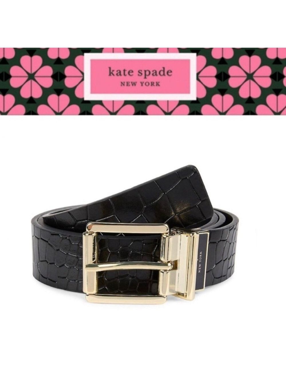 460. NEW! Kate Spade reversible croc embossed belt✨